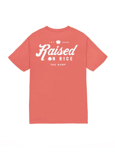 T&C Surf Designs Raised On Rice Jersey Tee, Coral Silk / S