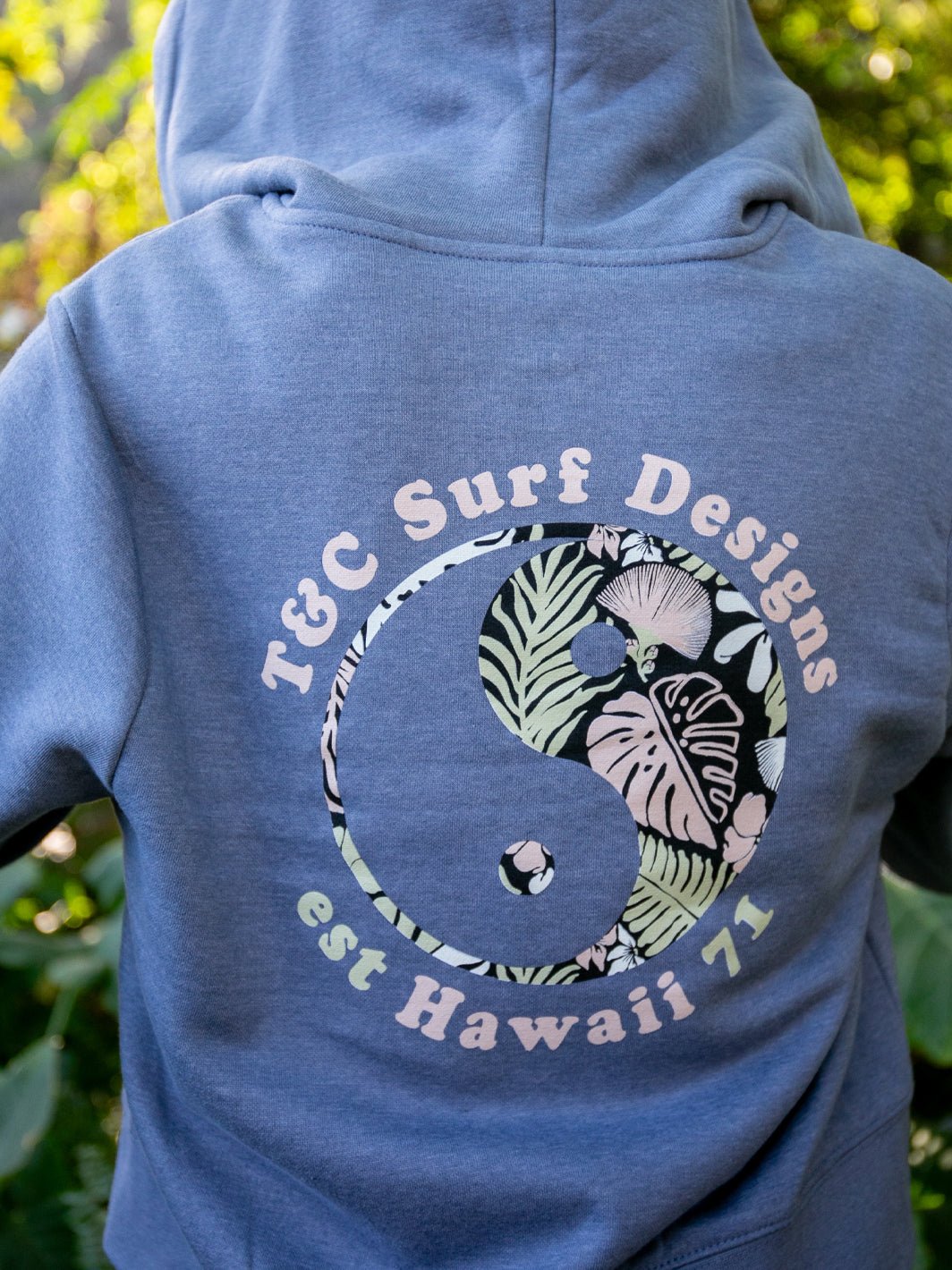 T&C Surf Designs T&C Surf Tropical Print Logo Crop Zip Hoodie, 