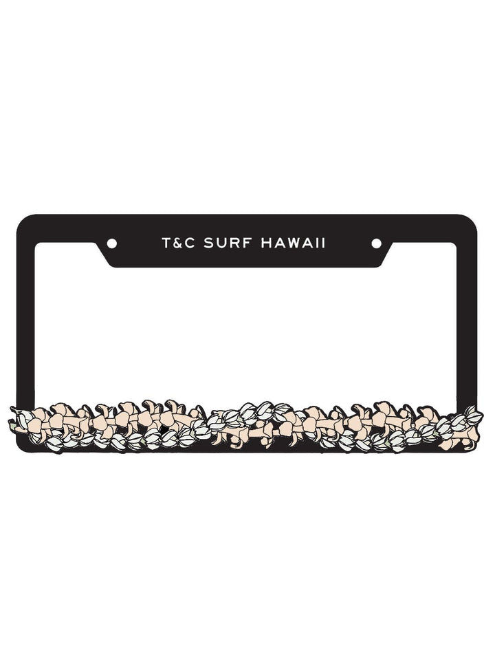 T&C Surf Designs Lei Twist License Plate, Black
