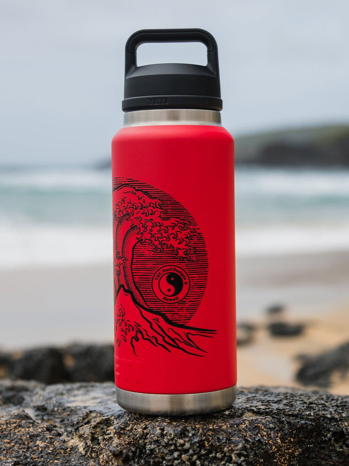T&C Surf Designs T&C Surf 36 oz Stoked Hokusai Rambler Yeti Bottle with Chug Cap,