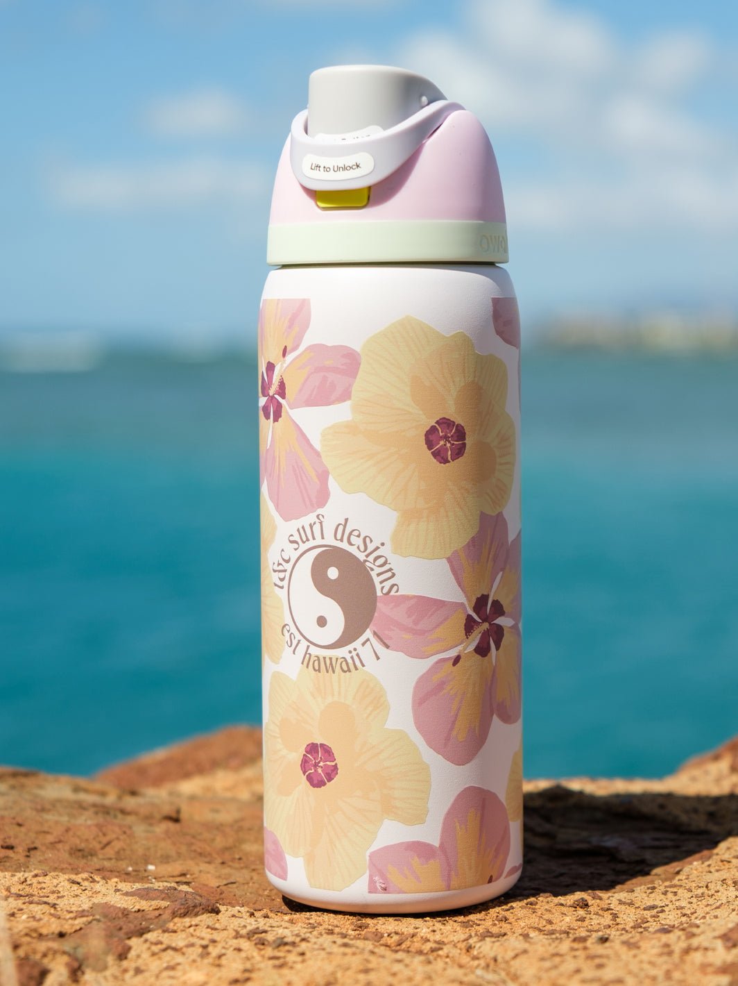 T&C Surf 32 oz Watercolor Hau Owala - T&C Surf Designs