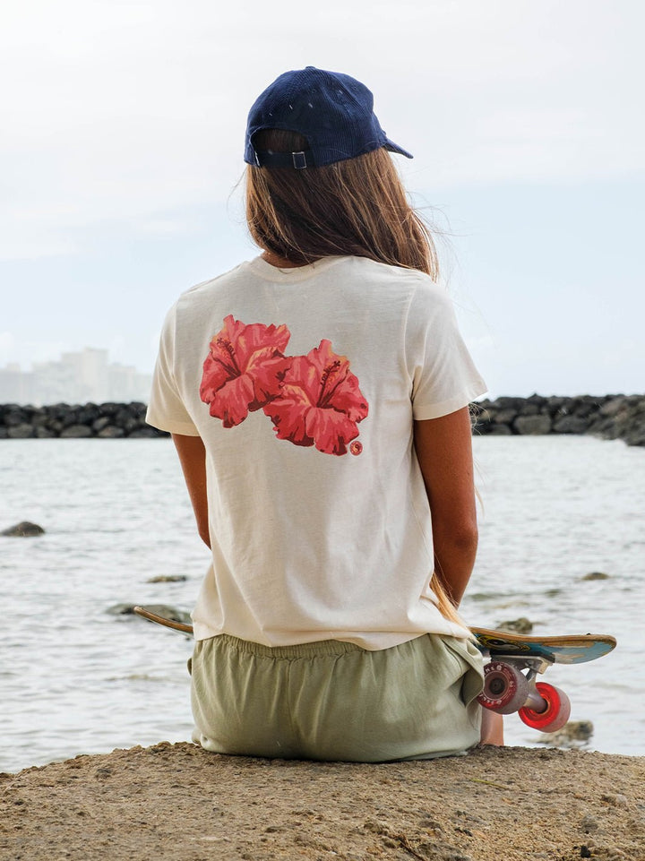 T&C Surf Designs Watercolor Hibiscus Classic Tee,