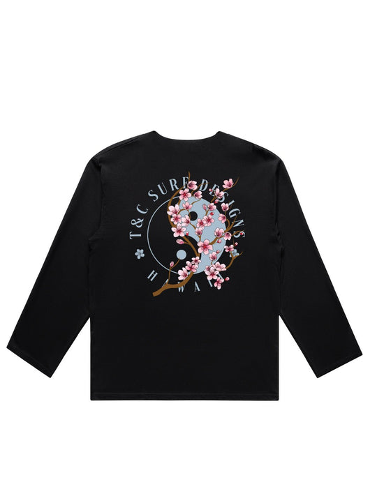 T&C Surf Designs T&C Surf Cherry Bloom Martina Long Sleeve, Black / XS