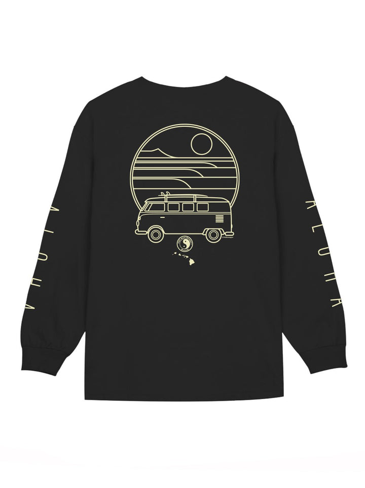T&C Surf Designs Line Bus Volkswagen® Long Sleeve, Black / S
