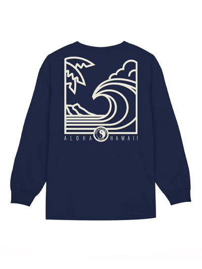 T&C Surf Designs T&C Surf Aloha Graphic Wave Long Sleeve, Navy / S