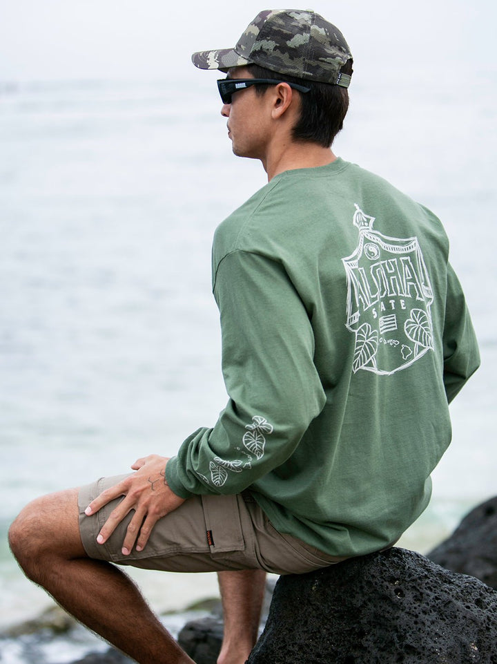 T&C Surf Designs Sketch Aloha Kalo Shield Long Sleeve,