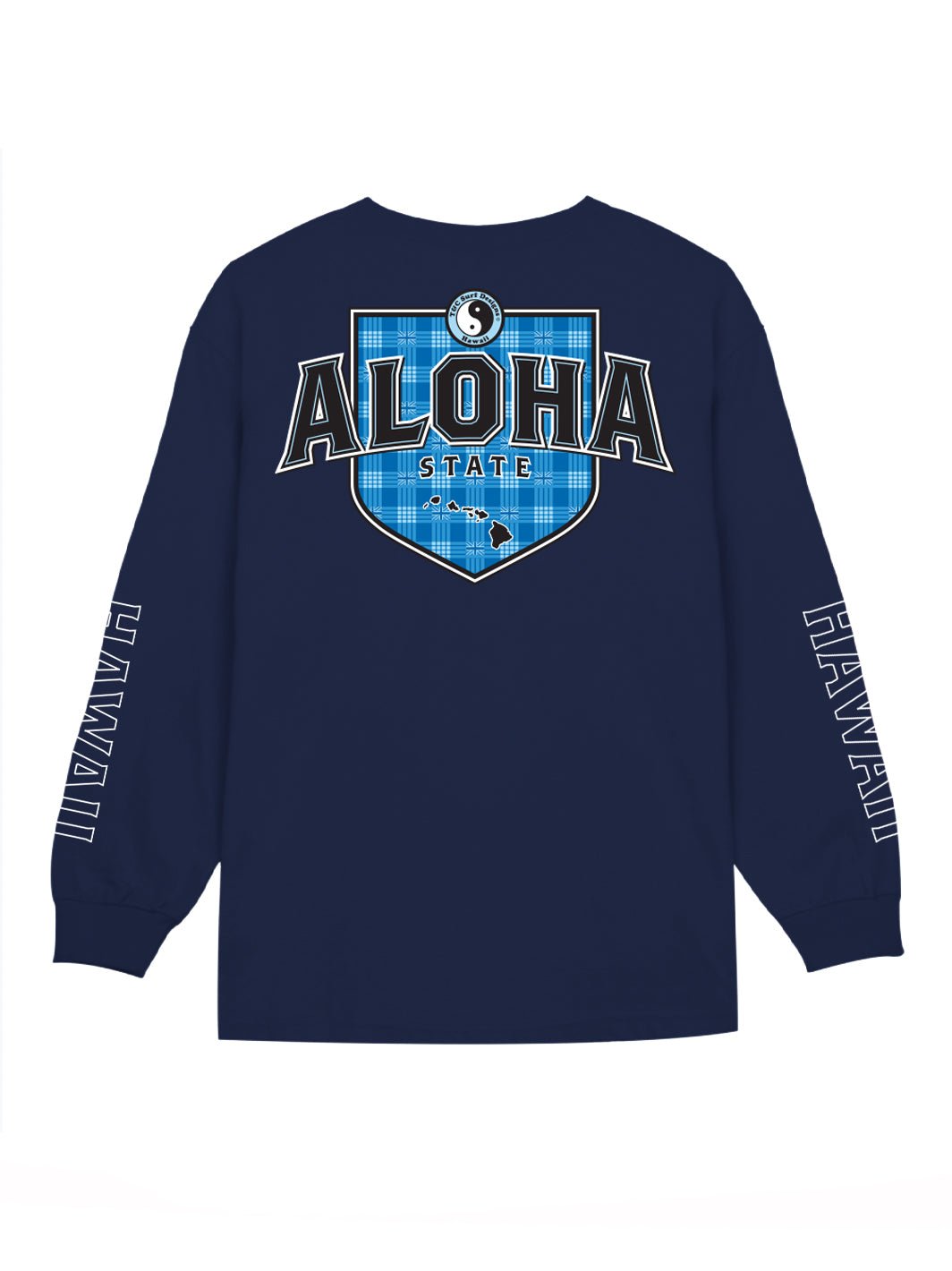 T&C Surf Designs Aloha Palaka Shield Long Sleeve, Navy / S