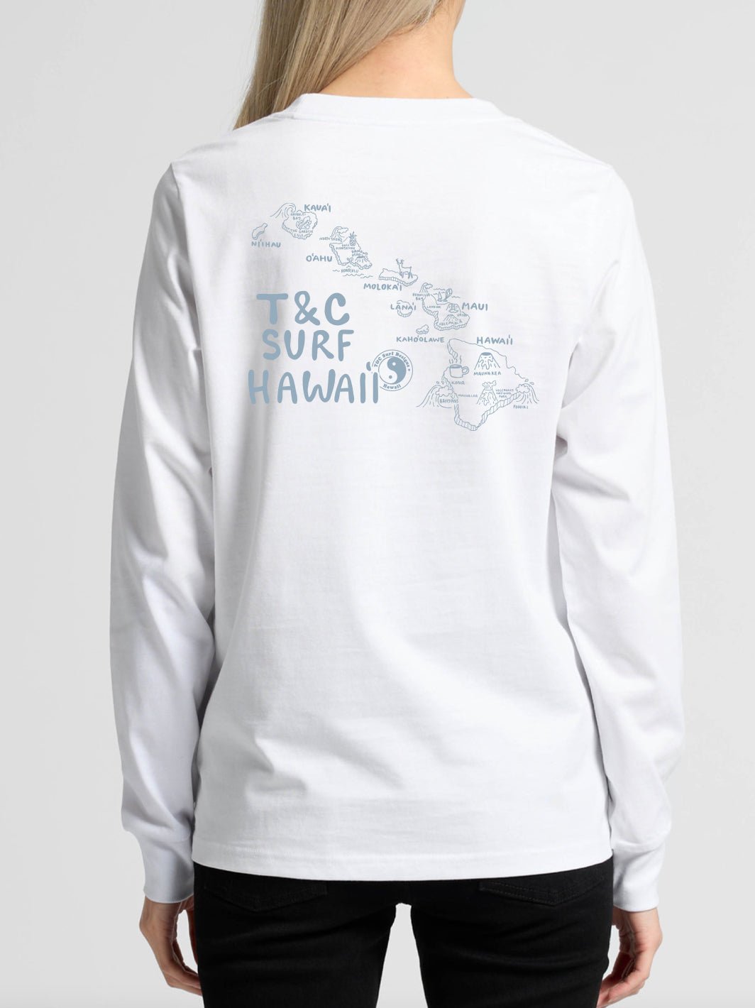 Hawaii Map Maple Long Sleeve - T&C Surf Designs