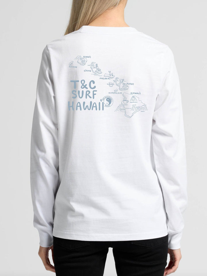 Hawaii Map Maple Long Sleeve - T&C Surf Designs