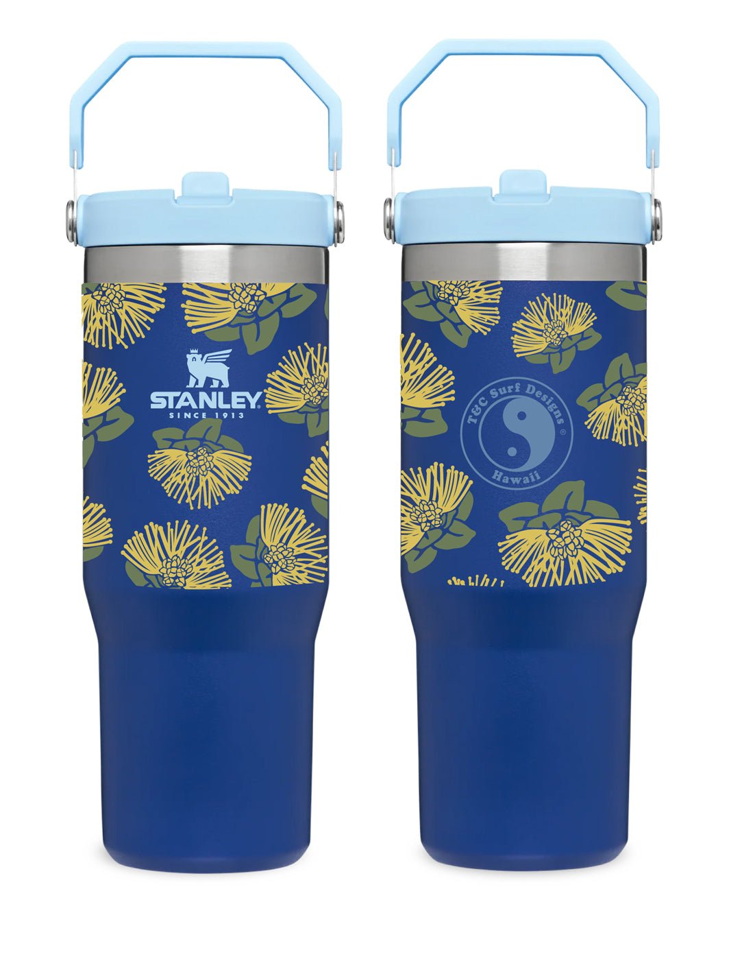 T&C Surf Designs T&C Surf 30 oz Ohia Aloha Stanley The IcefIow™ Flip Straw Tumbler, Lapis Yellow