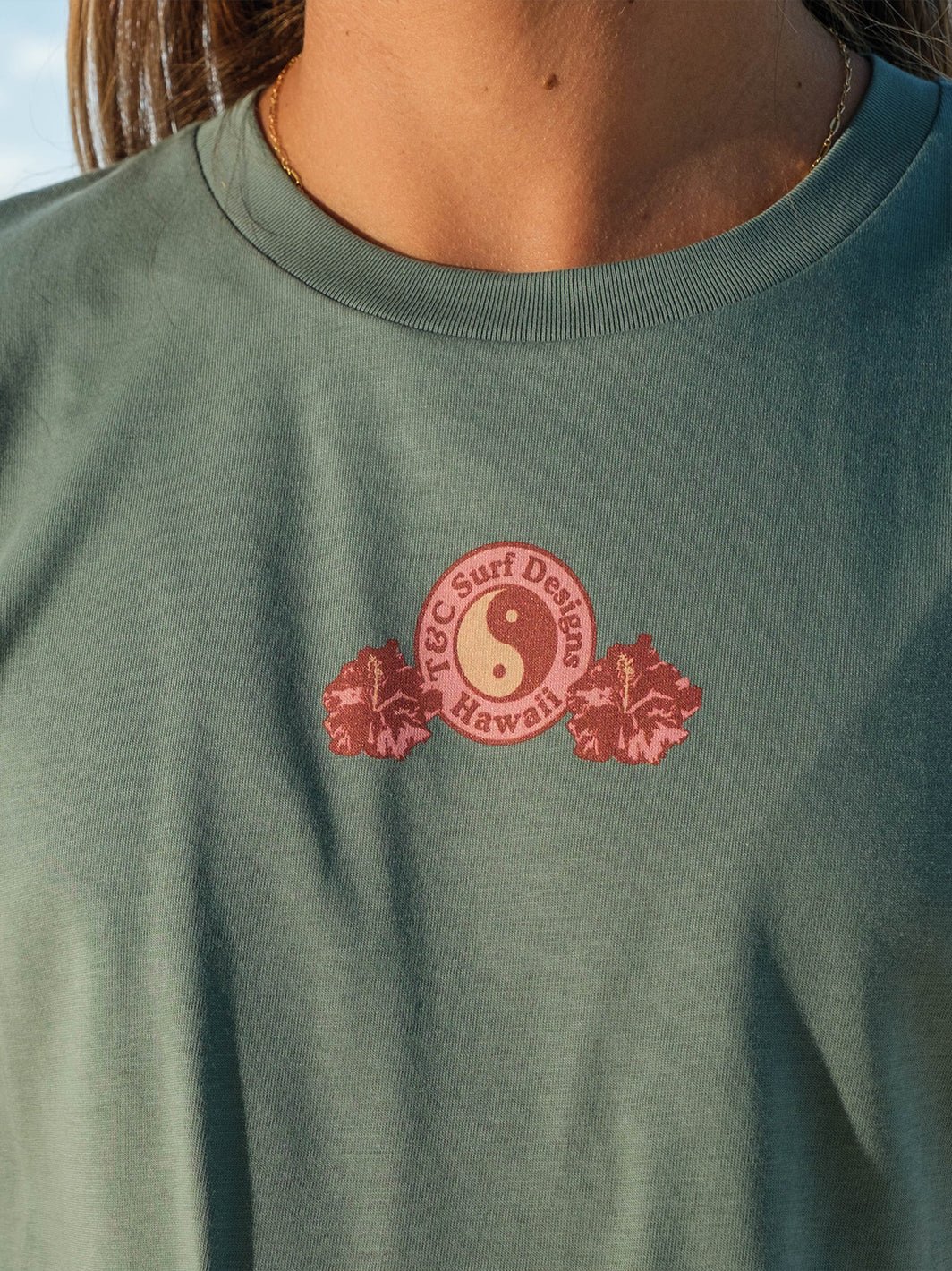 Watercolor Hibiscus Crop Tee - T&C Surf Designs