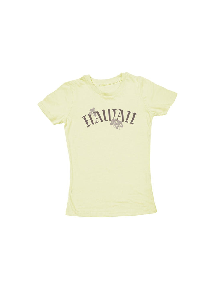 T&C Surf Designs Girls Olde Hawaii Sweetheart Tee, Light Chartreuse / XS