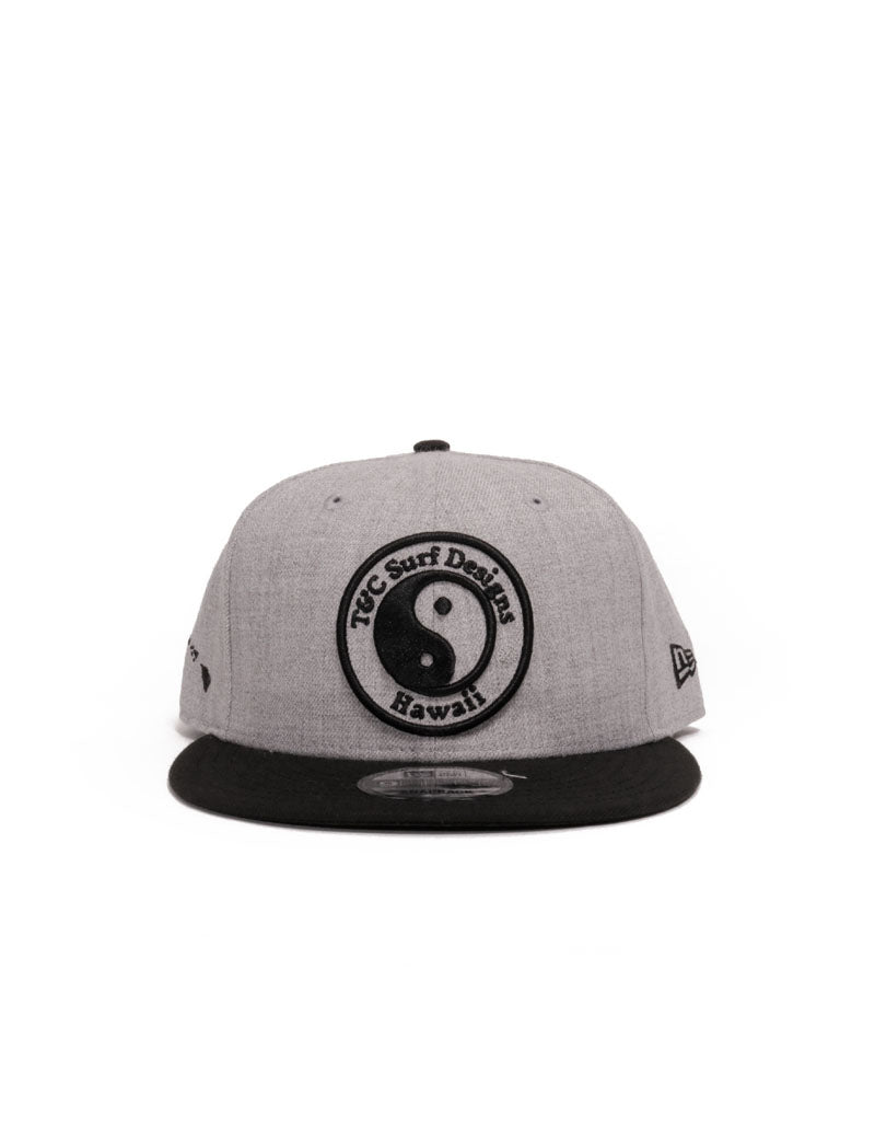 T&C Surf Designs Raised Logo New Era Snapback Cap, Heather Grey