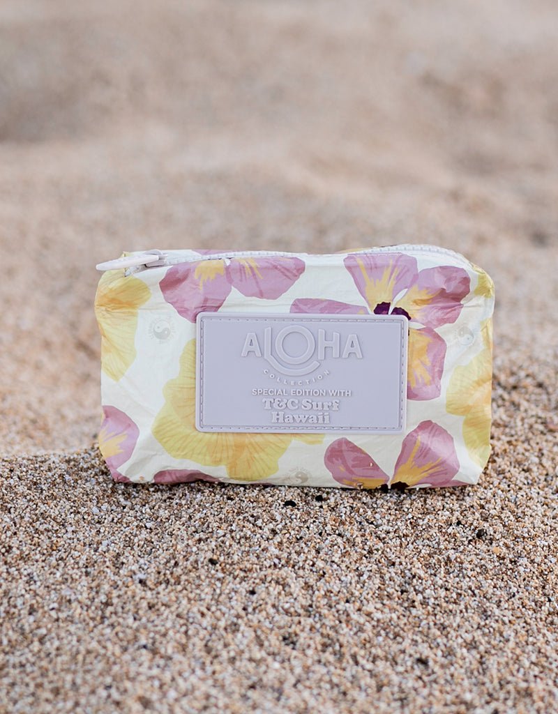 T&C Surf x Aloha Collection Watercolor Hau Mini Pouch - T&C Surf Designs