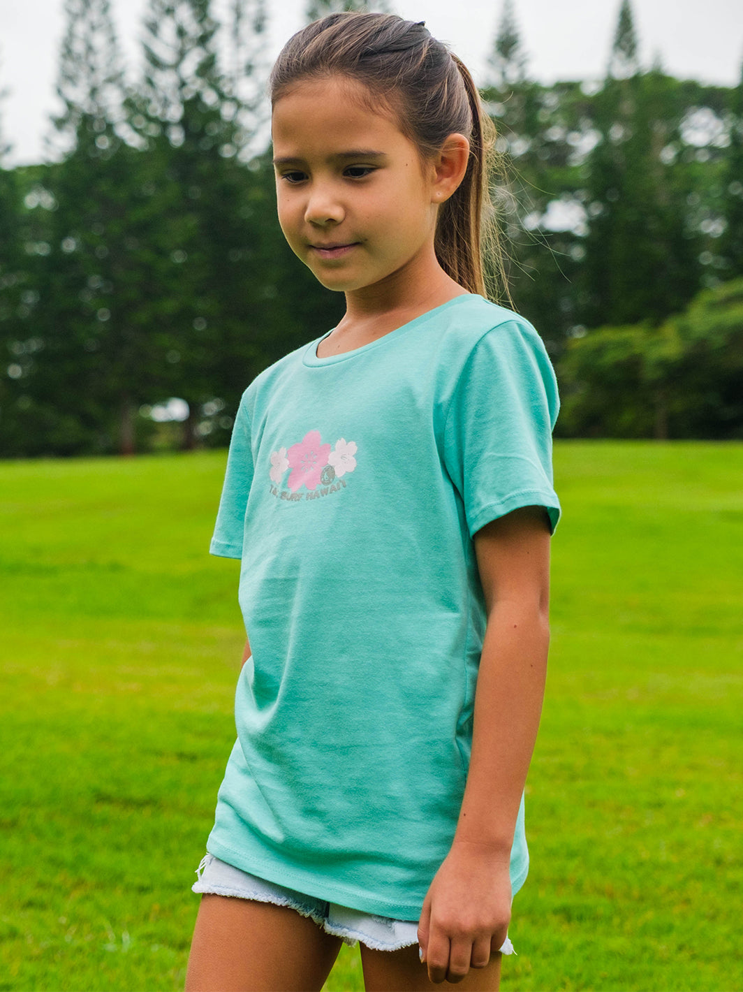 T&C Surf Designs Girls Cute Sakura Tee,