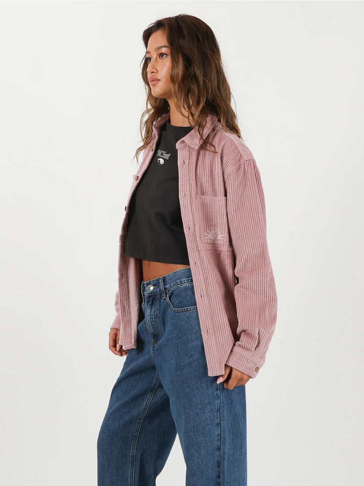 T&C Surf Designs Australia Motion Long Sleeve Cord Boyfriend Shirt,
