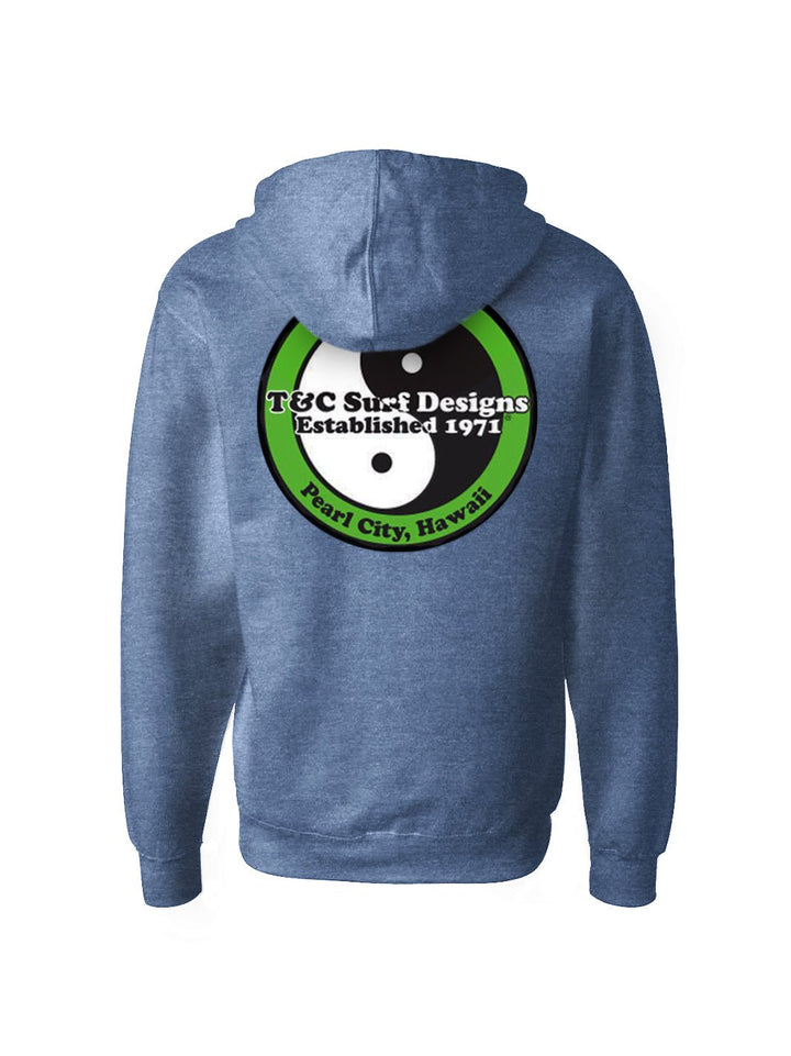 T&C Surf Designs Standard Neon Zip Hoodie, Dark Heather / S