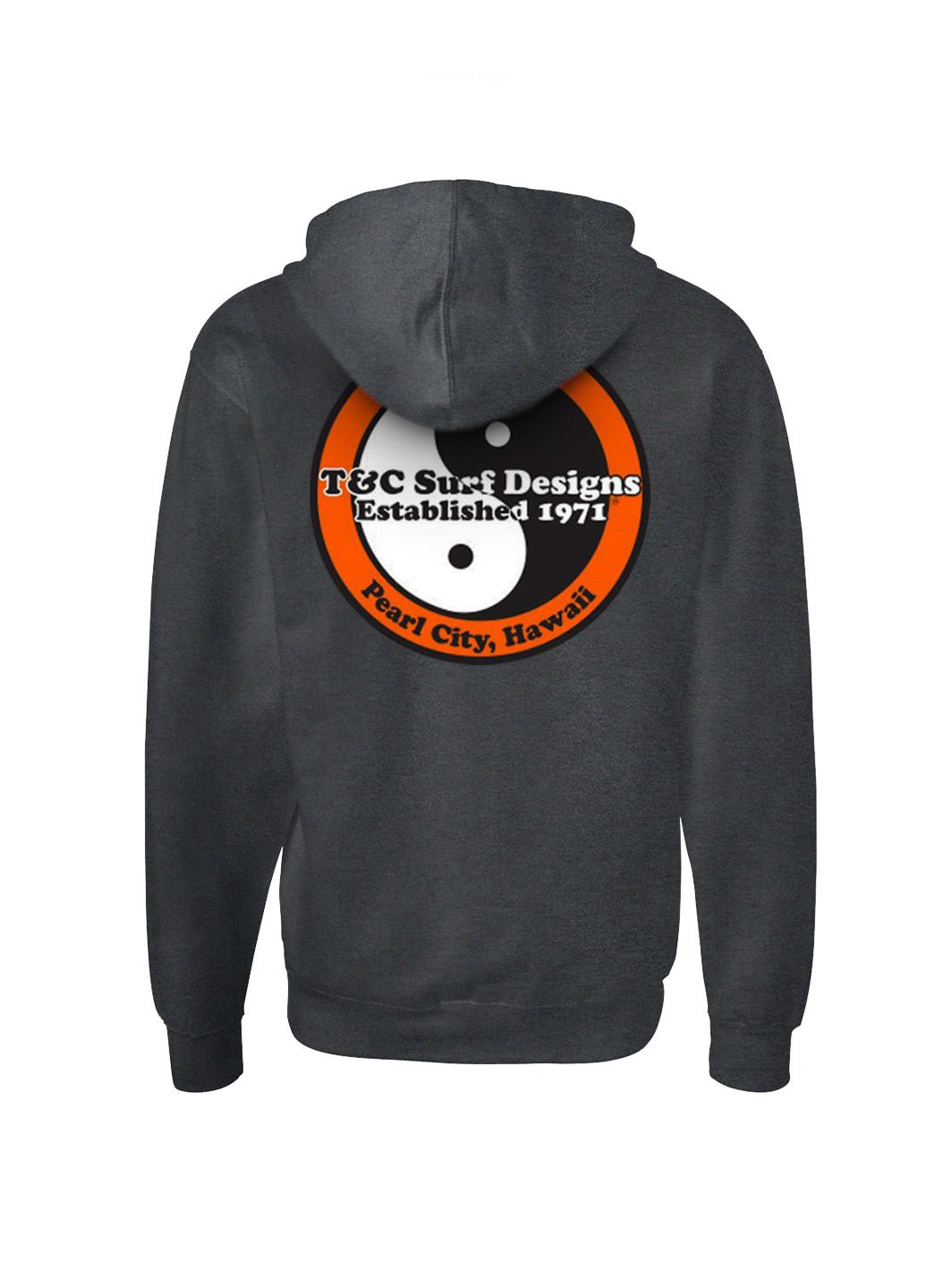 T&C Surf Designs Standard Neon Zip Hoodie, Dark Heather Orange / S