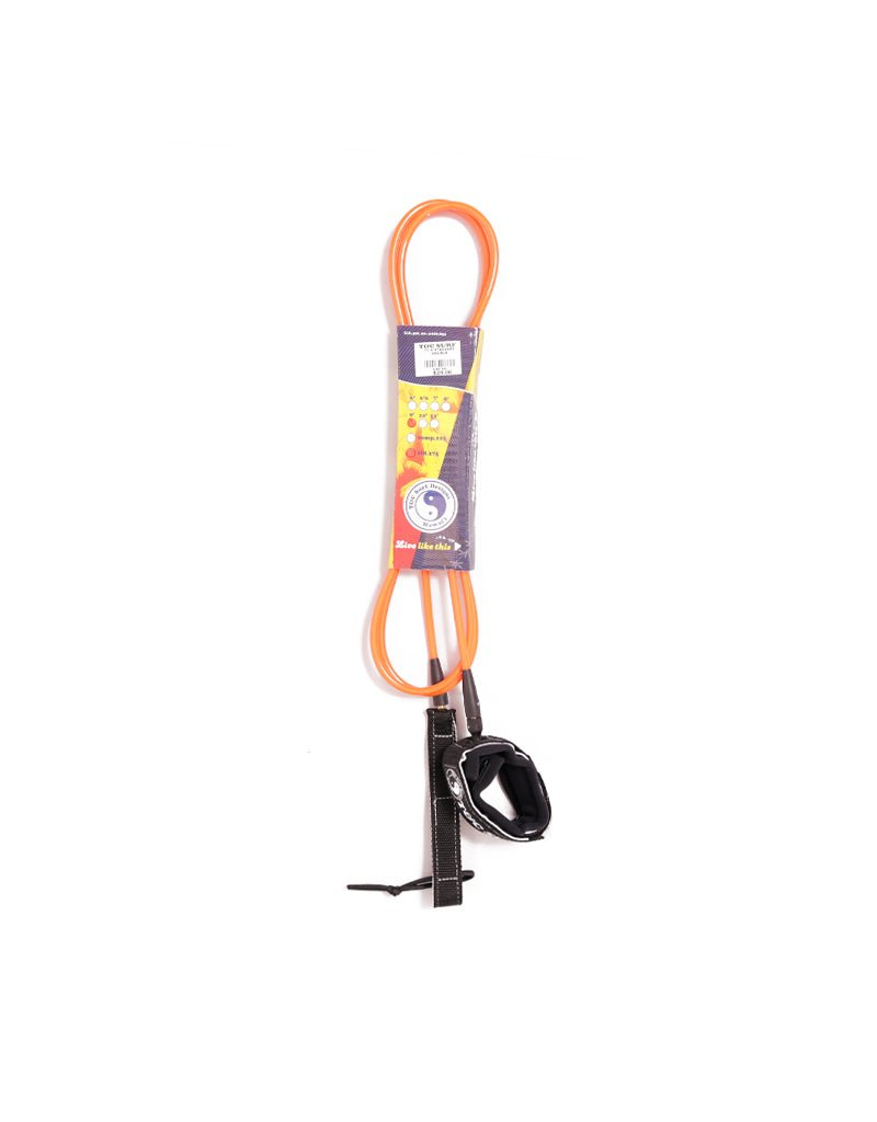 T&C Surf Designs 9' Standard Leash, Orange Black