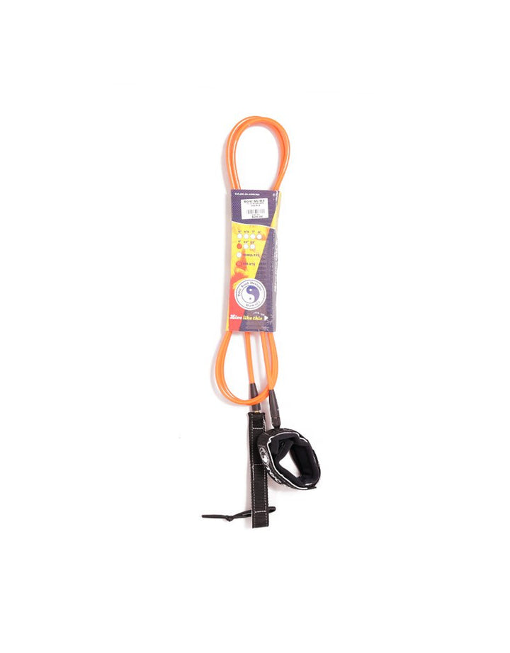 T&C Surf Designs 9' Standard Leash, Orange Black