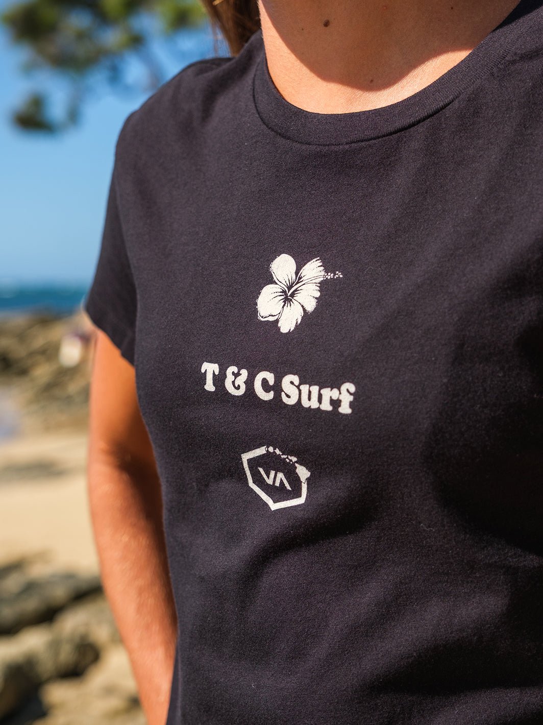 T&C Surf x RVCA Photo Stacked HI Tee - T&C Surf Designs