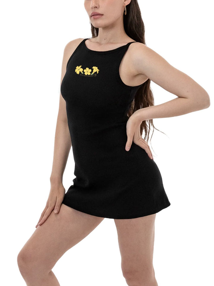 T&C Surf Designs Falling Puakeni Ribbed Boatneck Dress,