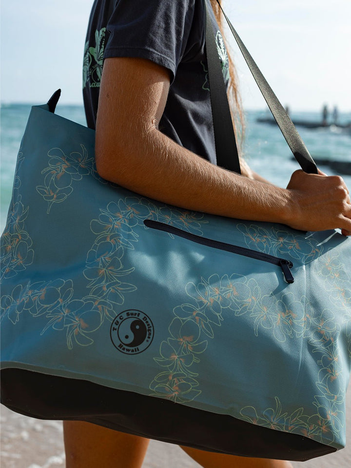 T&C Surf Designs Simple Plumeria Dry Bag Tote,