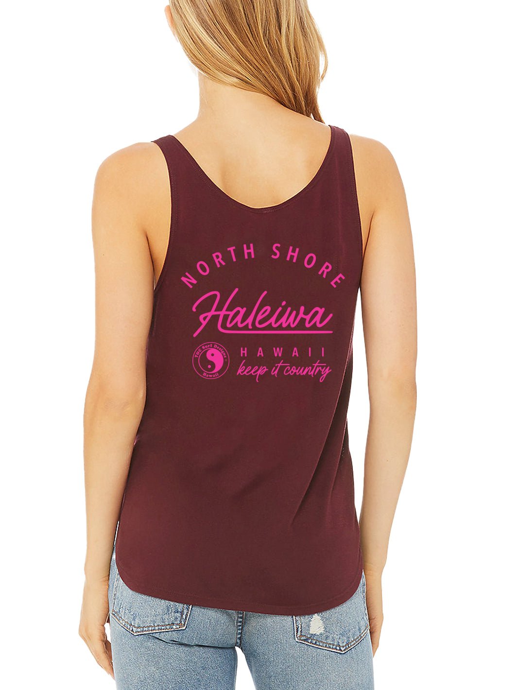 T&C Surf Designs T&C Surf North Shore Classic Neon Slit Tank, Maroon / S