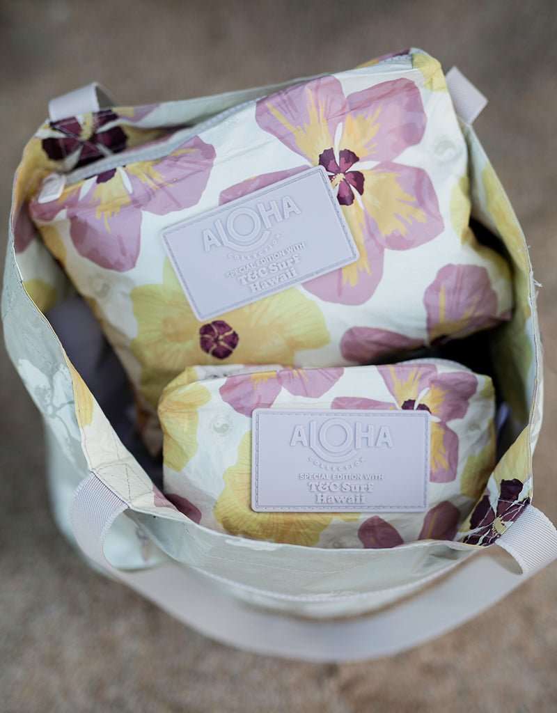T&C Surf x Aloha Collection Watercolor Hau Small Pouch - T&C Surf Designs