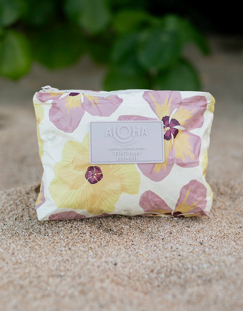T&C Surf x Aloha Collection Watercolor Hau Small Pouch - T&C Surf Designs