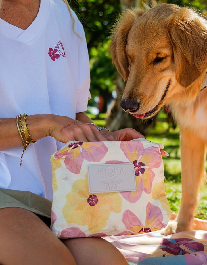 T&C Surf x Aloha Collection Watercolor Hau Small Pouch - T&C Surf Designs