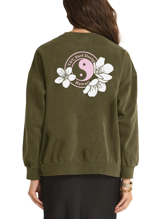 T&C Surf Designs T&C Surf Triple Sakura Logo Sunday Sweater, Grape Leaf / XS