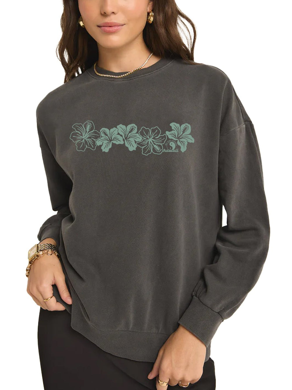 T&C Surf Designs Vintage Floral Band Sunday Sweatshirt,