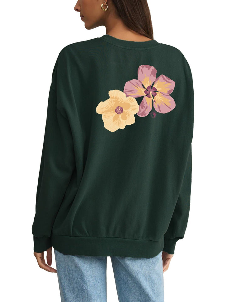 T&C Surf Designs Watercolor Hau Sunday Sweatshirt, Garland Green / S