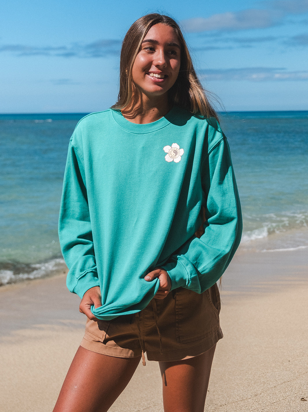 Hibiscus Bunch Boyfriend Sweatshirt