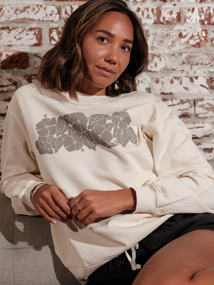 Retro Floral Band Boyfriend Sweatshirt
