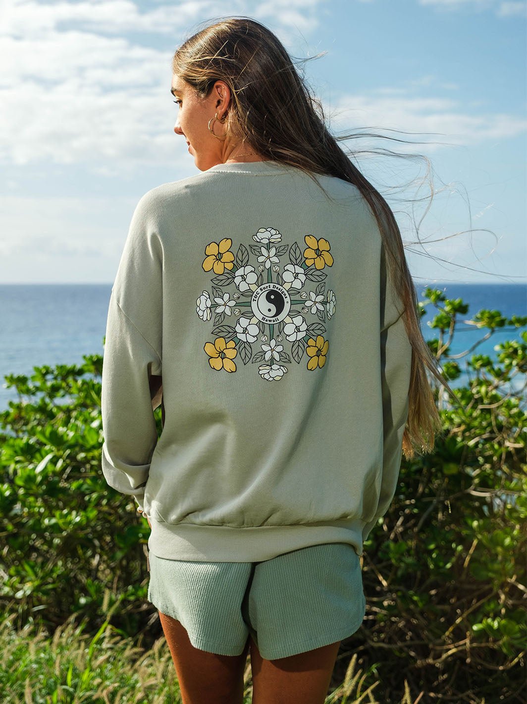 Puakeni Pikake Quilt Sunday Sweatshirt - T&C Surf Designs