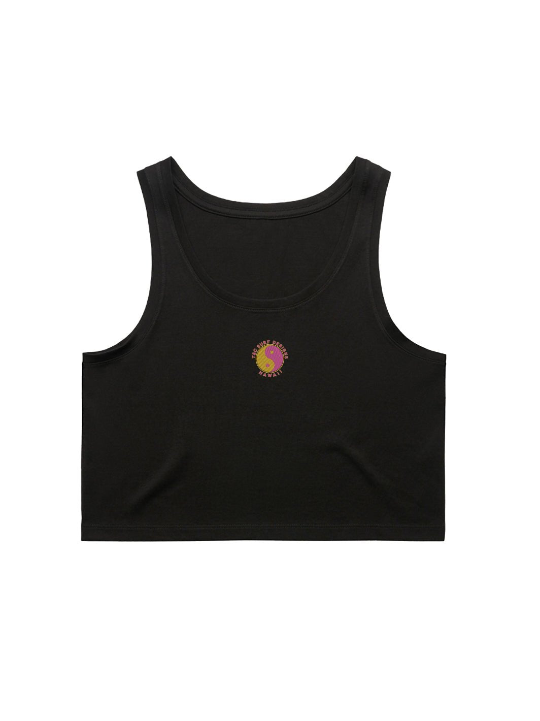 T&C Surf Designs Lined Logo Crop Singlet Tank,