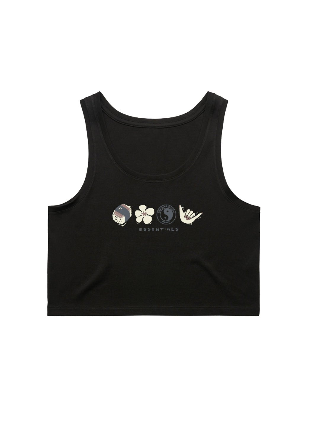 T&C Surf Designs Essentials Crop Singlet Tank,