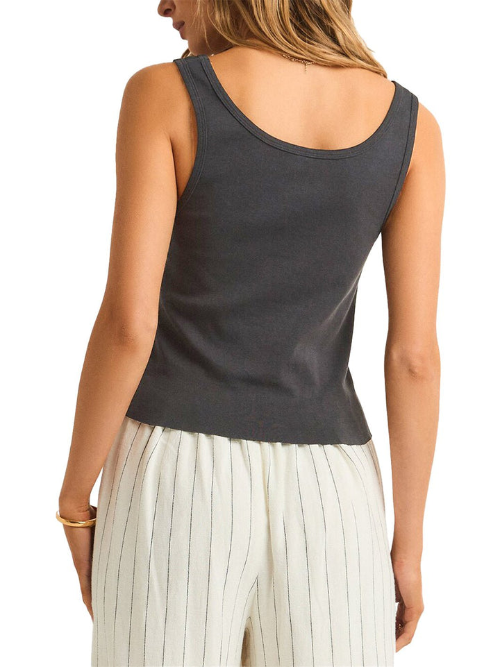 Dark Floral Logo Suntrip Tank - T&C Surf Designs