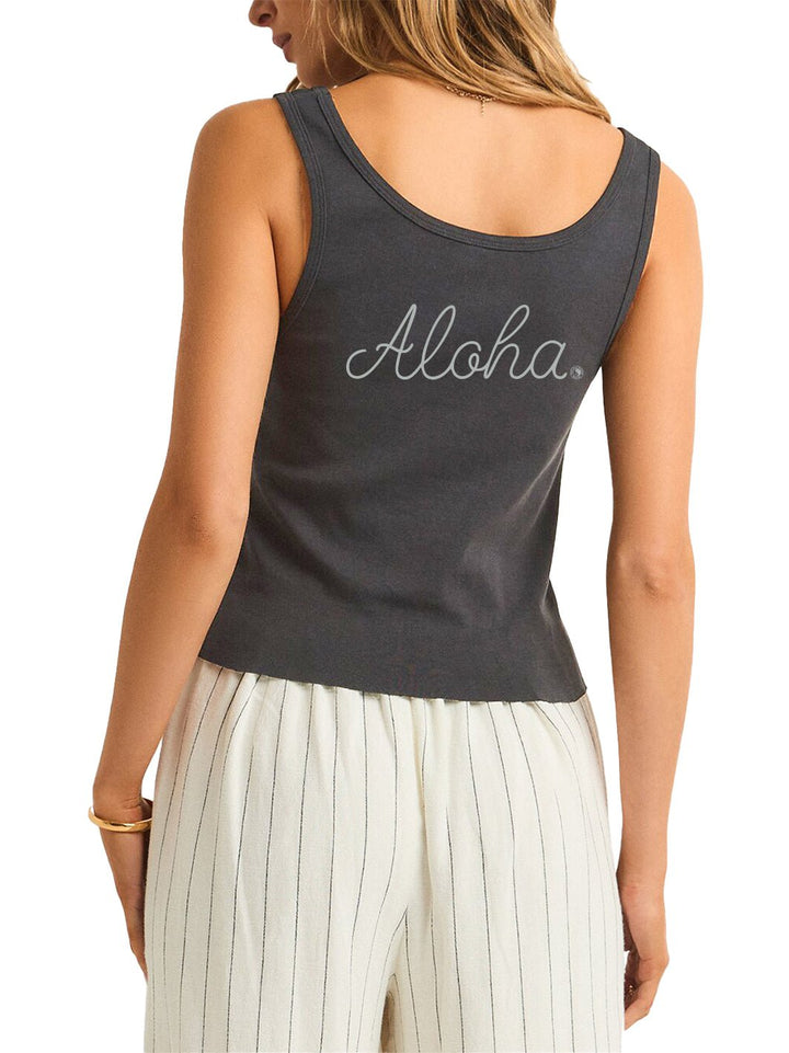 Cursive Aloha Puff Suntrip Tank - T&C Surf Designs