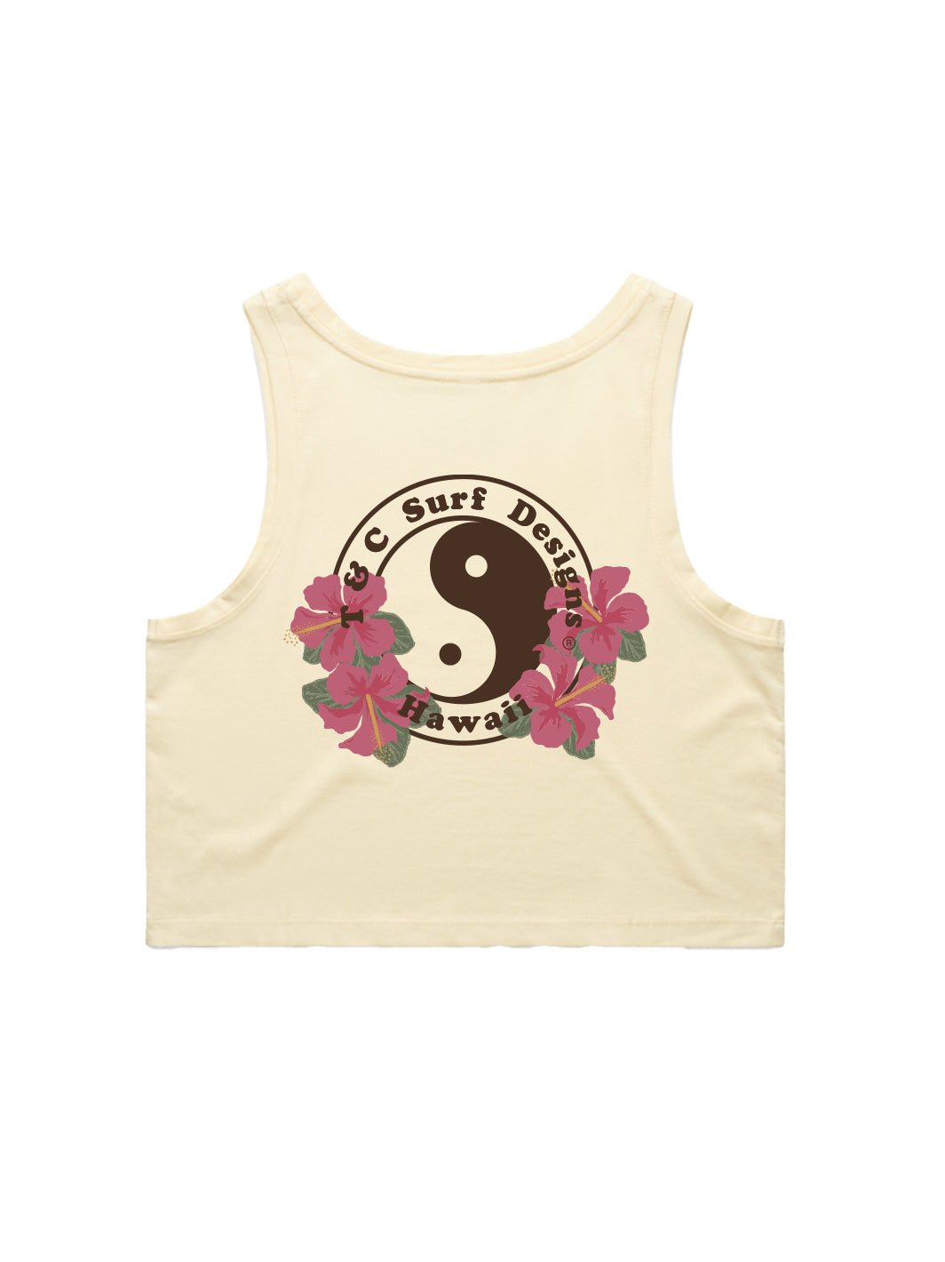 Dark Floral Logo Crop Singlet Tank - T&C Surf Designs