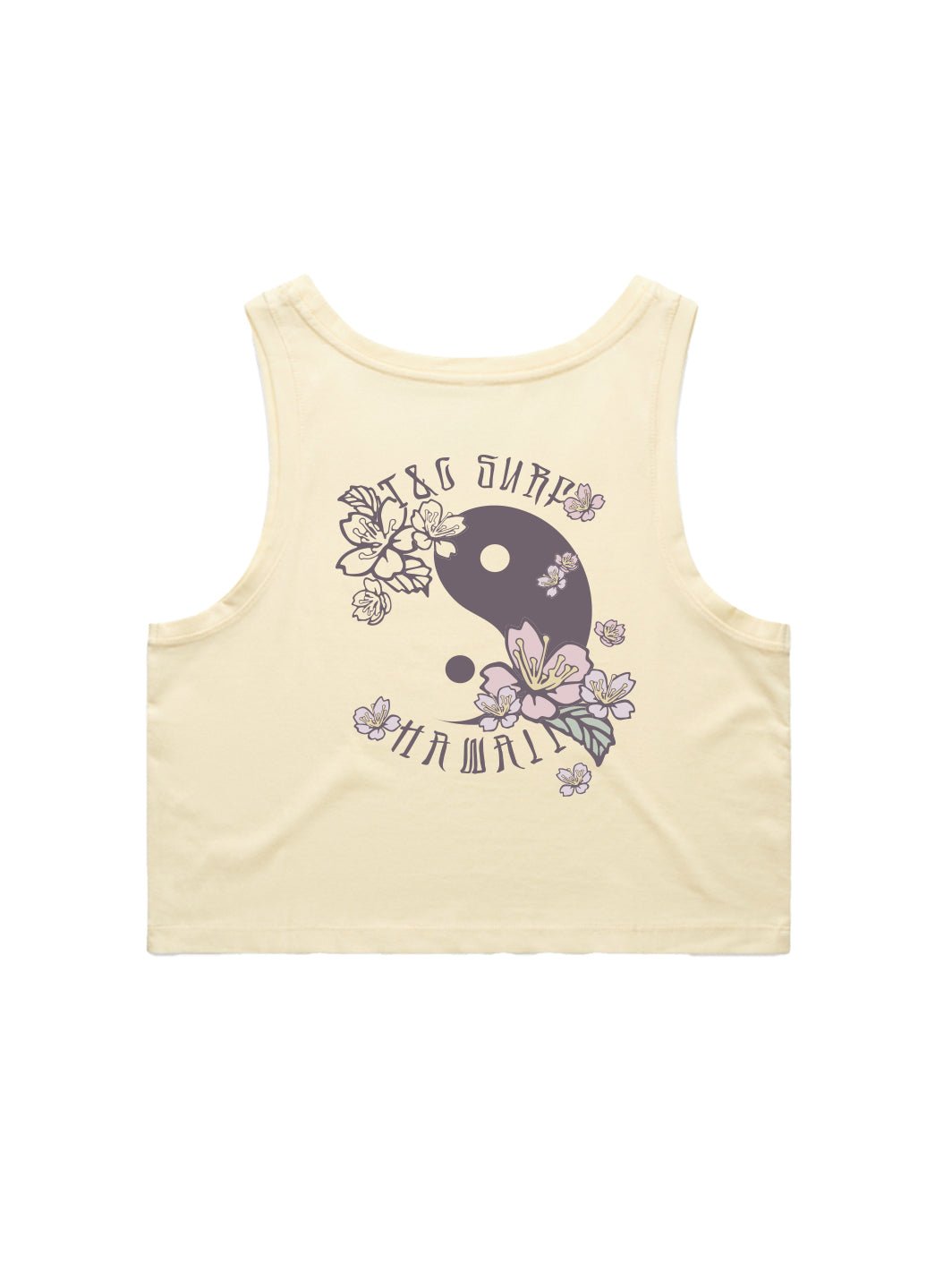 T&C Surf Designs Big Sakura Crop Singlet Tank,