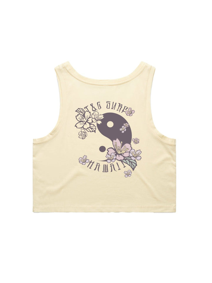T&C Surf Designs Big Sakura Crop Singlet Tank,