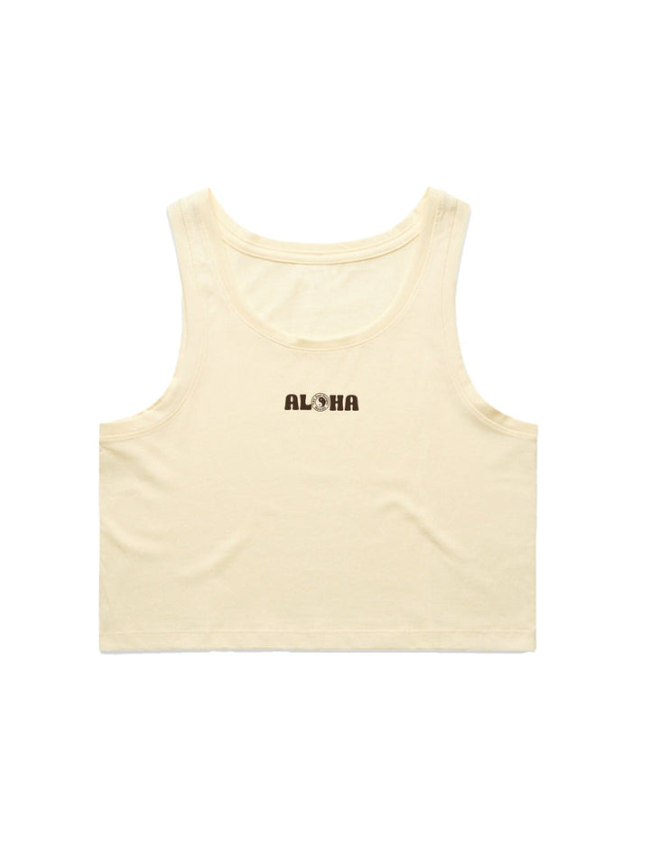 Dark Floral Logo Crop Singlet Tank - T&C Surf Designs