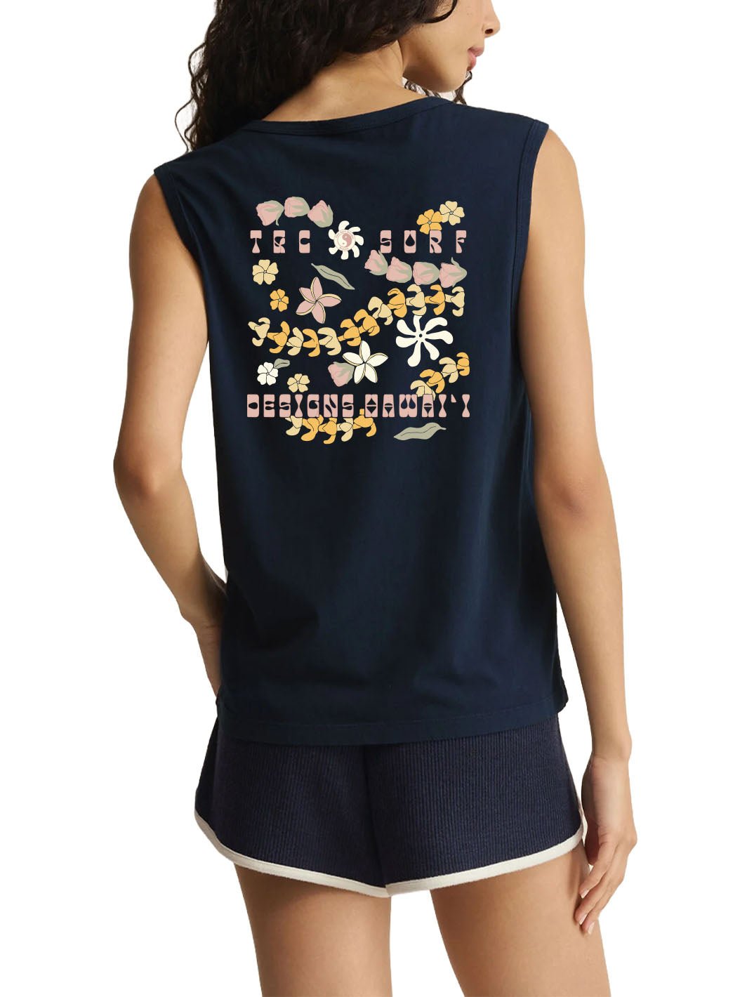 T&C Surf Designs Lei Scatter Muscle Tank, Eclipse / XS