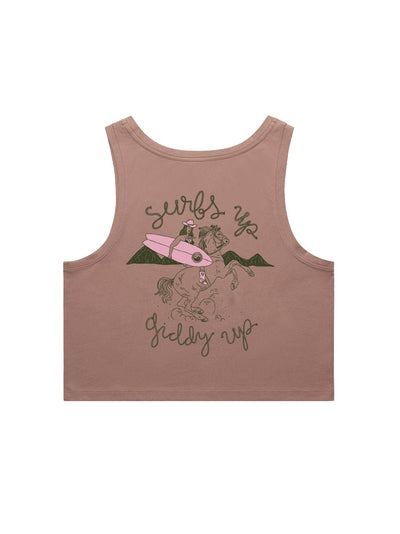 T&C Surf Designs T&C Surf Surfs Up Crop Singlet Tank, 