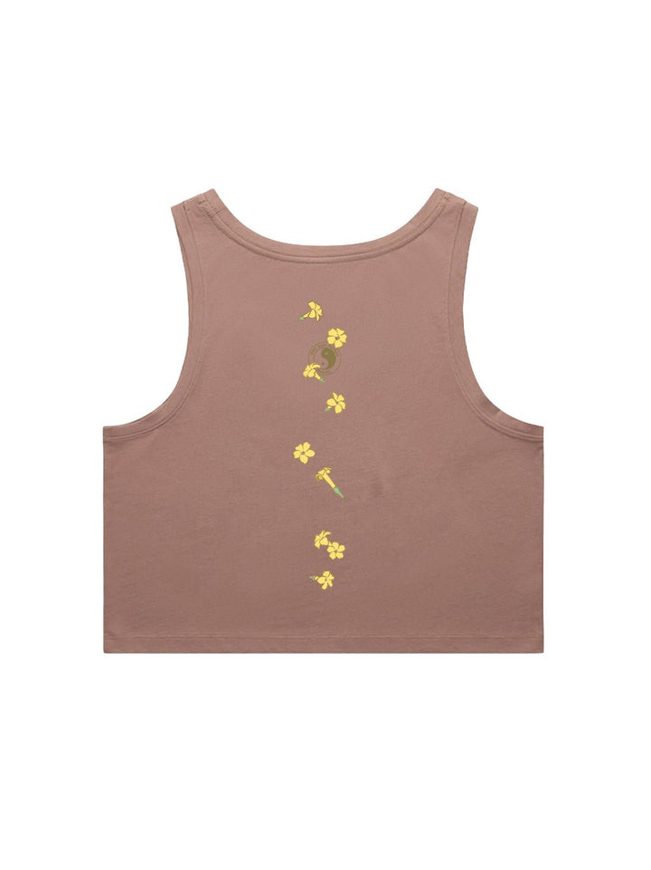 T&C Surf Designs Falling Puakeni Crop Singlet Tank,