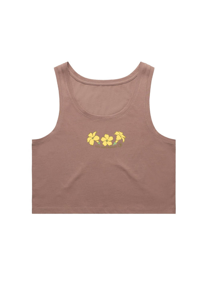 T&C Surf Designs Falling Puakeni Crop Singlet Tank,