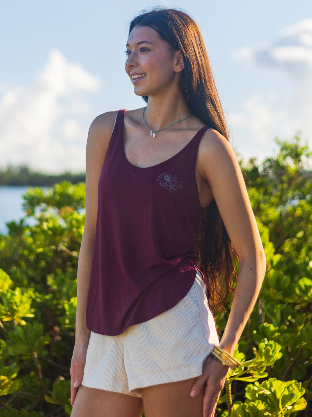 Sakura Sketch Slit Tank - T&C Surf Designs